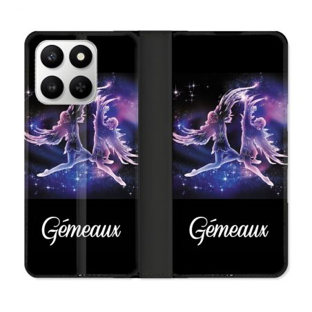 Housse cuir portefeuille Pour Honor 400 smart 5G Signe Zodiaque 2 Gémeaux
