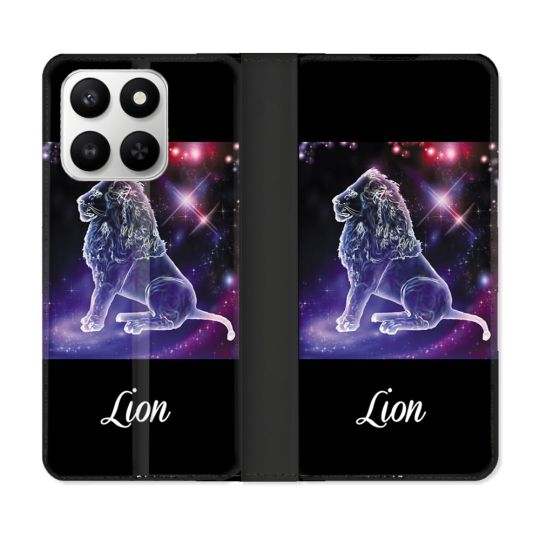 Housse cuir portefeuille Pour Honor 400 smart 5G Signe Zodiaque 2 Lion