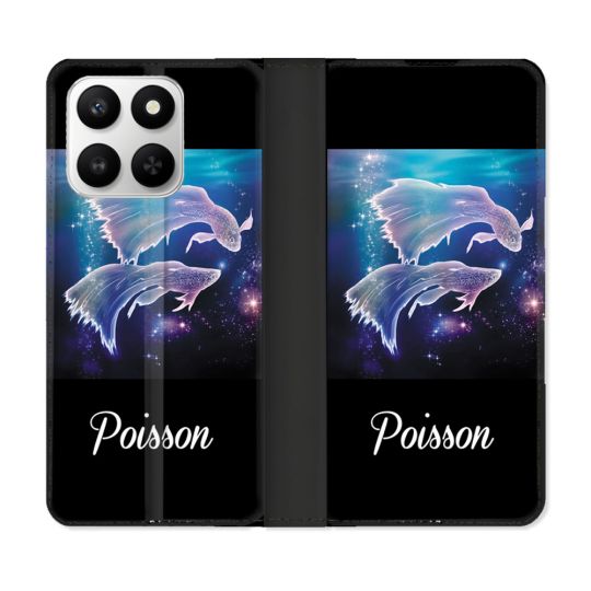 Housse cuir portefeuille Pour Honor 400 smart 5G Signe Zodiaque 2 Poisson