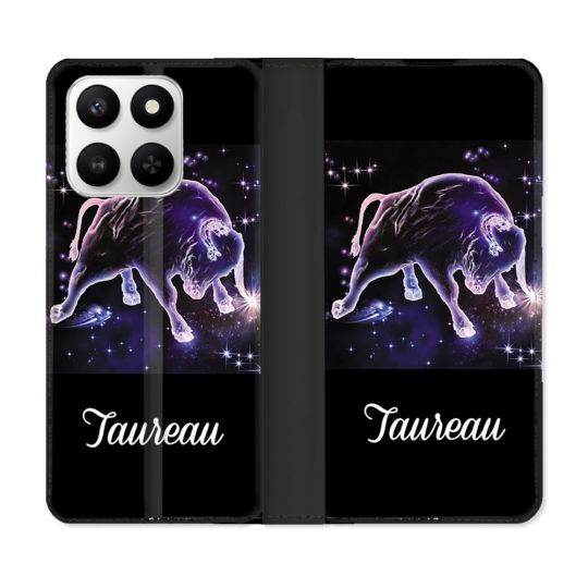 Housse cuir portefeuille Pour Honor 400 smart 5G Signe Zodiaque 2 Taureau