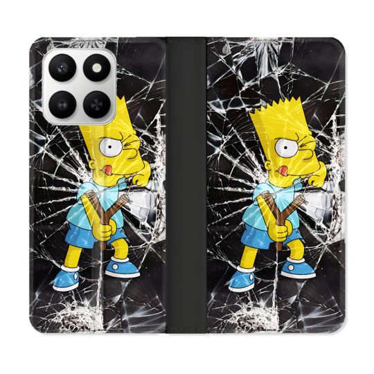 Housse cuir portefeuille Pour Honor 400 smart 5G Simpson Bart