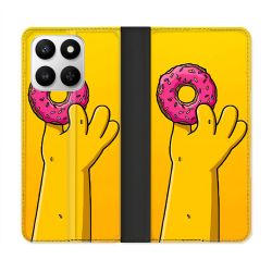 Housse cuir portefeuille Pour Honor 400 smart 5G Simpson Donuts