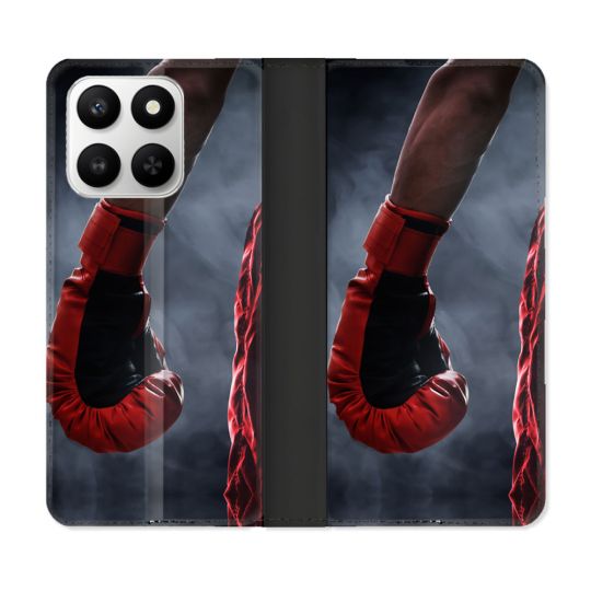 Housse cuir portefeuille Pour Honor 400 smart 5G Sport Boxe Gant Rouge