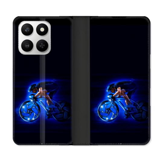 Housse cuir portefeuille Pour Honor 400 smart 5G Sport Cyclisme Bleu