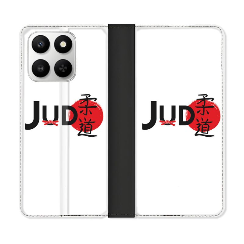 Housse cuir portefeuille Pour Honor 400 smart 5G Sport Judo Logo