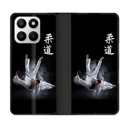 Housse cuir portefeuille Pour Honor 400 smart 5G Sport Judo Noir