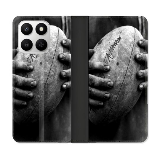 Housse cuir portefeuille Pour Honor 400 smart 5G Sport Rugby Ballon Vintage