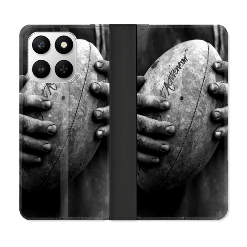 Housse cuir portefeuille Pour Honor 400 smart 5G Sport Rugby Ballon Vintage