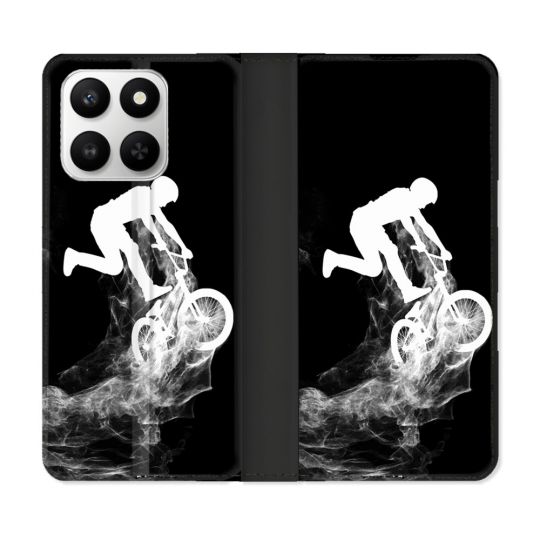 Housse cuir portefeuille Pour Honor 400 smart 5G Sport VTT Noir