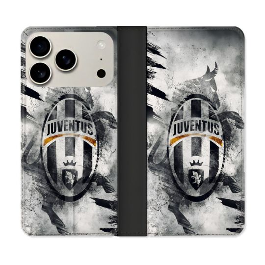 Housse cuir portefeuille Pour Iphone 17 Pro Foot Juventus Turin