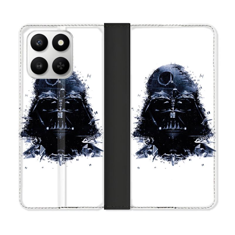 Housse cuir portefeuille Pour Honor 400 smart 5G Star Wars - Dark Vador Blanc
