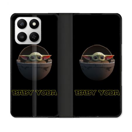 Housse cuir portefeuille Pour Honor 400 smart 5G Star Wars - Yoda bebe noir