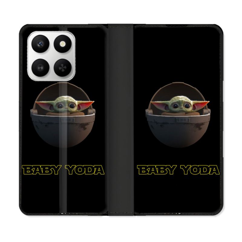 Housse cuir portefeuille Pour Honor 400 smart 5G Star Wars - Yoda bebe noir