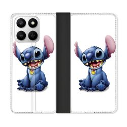 Housse cuir portefeuille Pour Honor 400 smart 5G Stitch Blanc