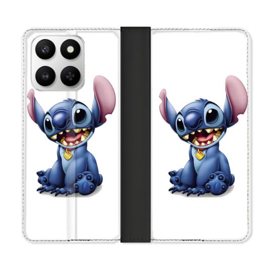 Housse cuir portefeuille Pour Honor 400 smart 5G Stitch Blanc