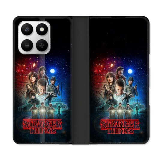Housse cuir portefeuille Pour Honor 400 smart 5G Stranger Things Affiche 1