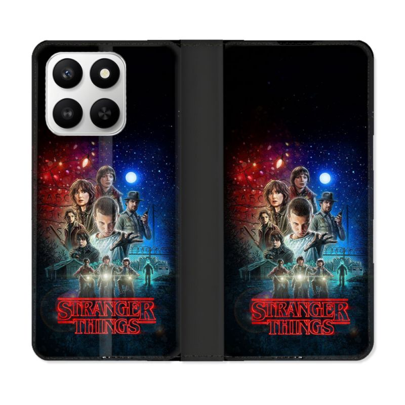 Housse cuir portefeuille Pour Honor 400 smart 5G Stranger Things Affiche 1