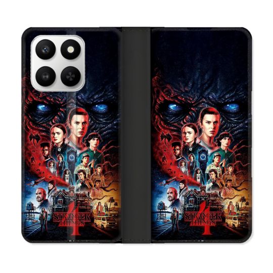 Housse cuir portefeuille Pour Honor 400 smart 5G Stranger Things Affiche 4