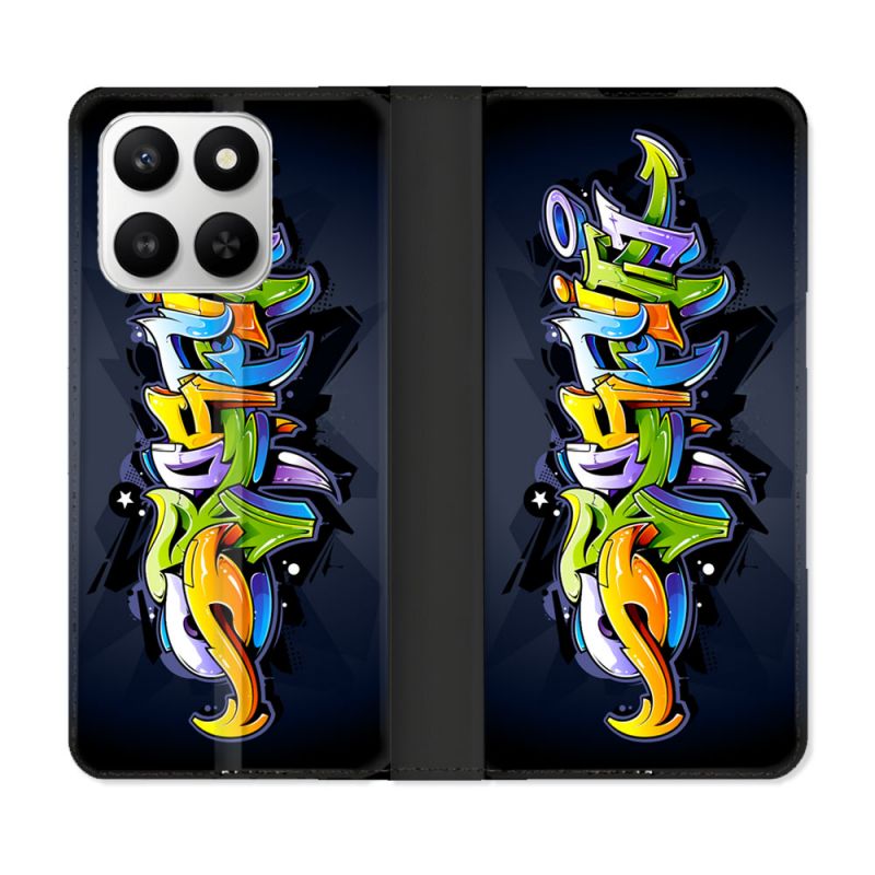 Housse cuir portefeuille Pour Honor 400 smart 5G Street Art Graffiti