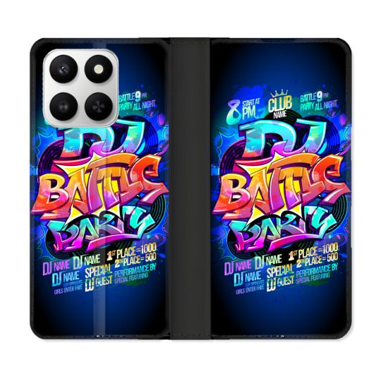 Housse cuir portefeuille Pour Honor 400 smart 5G Street Art Rap