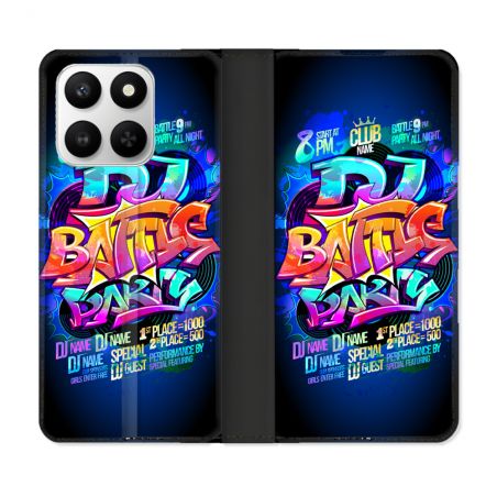 Housse cuir portefeuille Pour Honor 400 smart 5G Street Art Rap