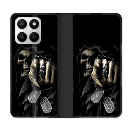 Housse cuir portefeuille Pour Honor 400 smart 5G Tete de Mort Your Next