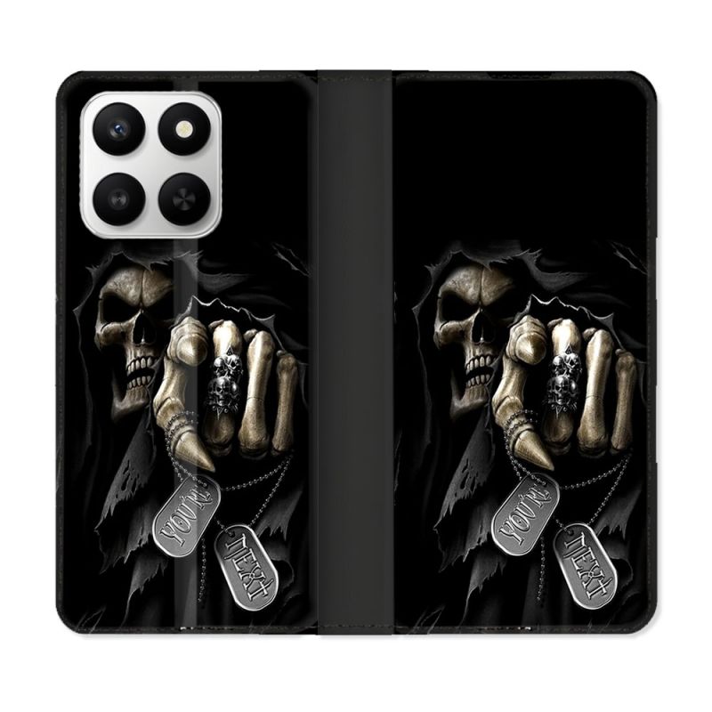 Housse cuir portefeuille Pour Honor 400 smart 5G Tete de Mort Your Next