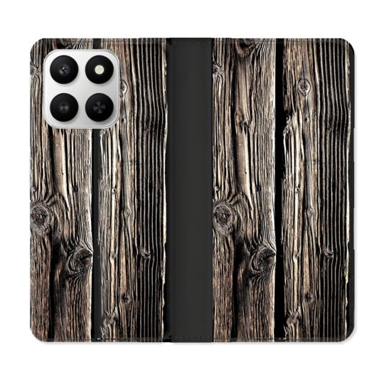 Housse cuir portefeuille Pour Honor 400 smart 5G Texture Bois