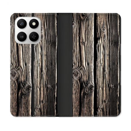 Housse cuir portefeuille Pour Honor 400 smart 5G Texture Bois