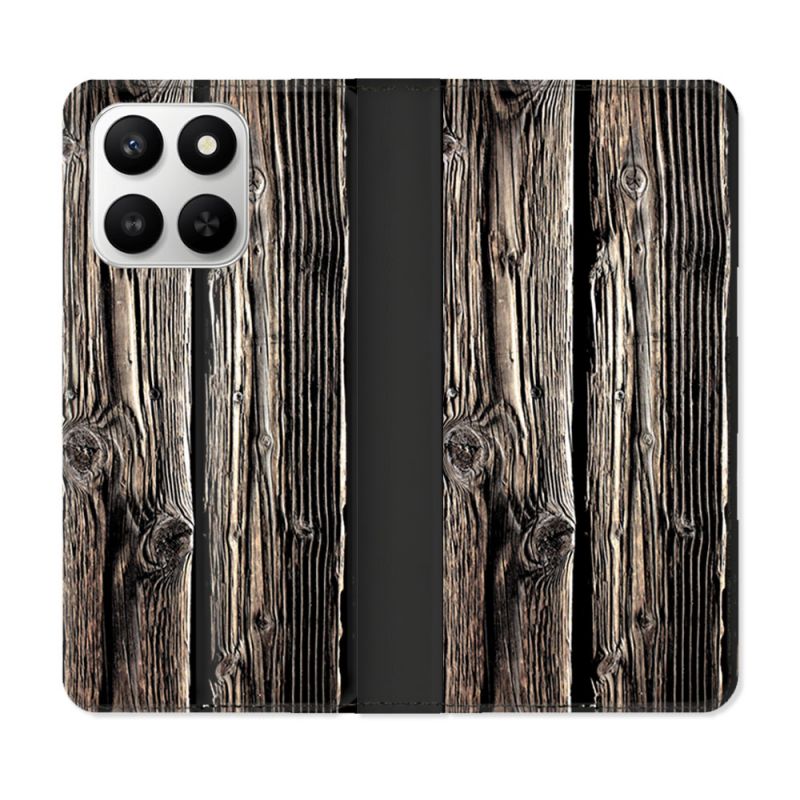 Housse cuir portefeuille Pour Honor 400 smart 5G Texture Bois