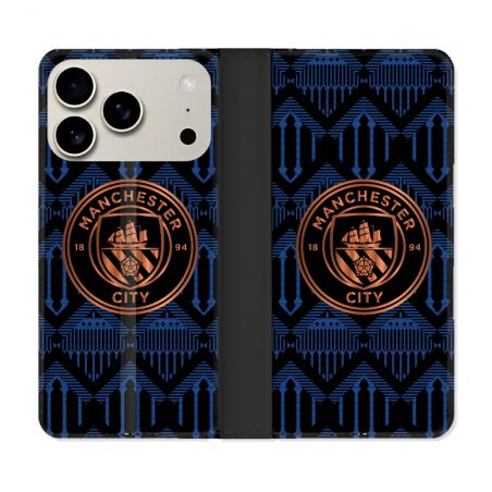 Housse cuir portefeuille Pour Iphone 17 Pro Foot Manchester City