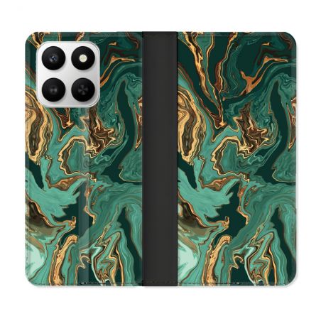 Housse cuir portefeuille Pour Honor 400 smart 5G Texture Marbre Vert