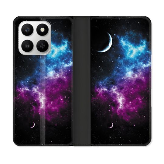 Housse cuir portefeuille Pour Honor 400 smart 5G Univers Bleu Violet