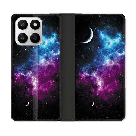 Housse cuir portefeuille Pour Honor 400 smart 5G Univers Bleu Violet