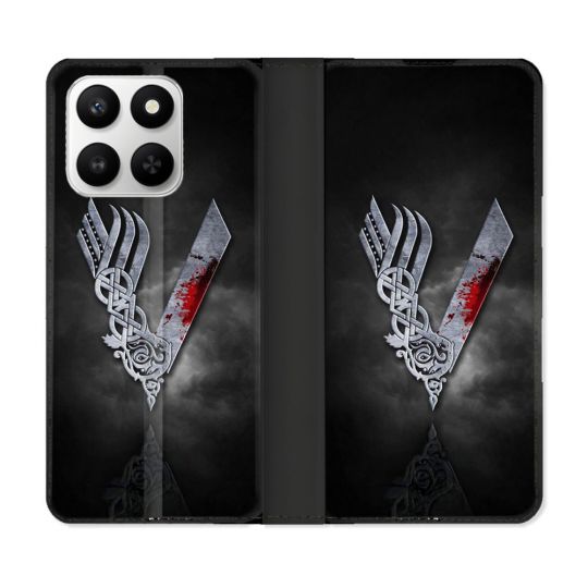 Housse cuir portefeuille Pour Honor 400 smart 5G Viking