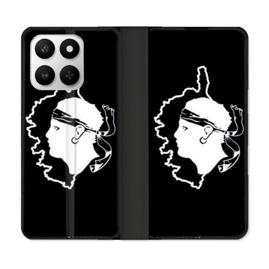 Housse cuir portefeuille Pour Honor 400 smart 5G Voyage Corse Noir