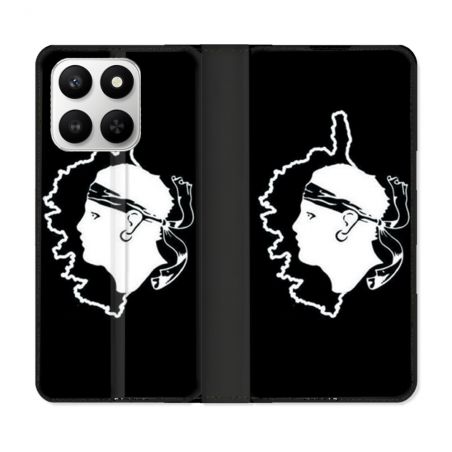 Housse cuir portefeuille Pour Honor 400 smart 5G Voyage Corse Noir