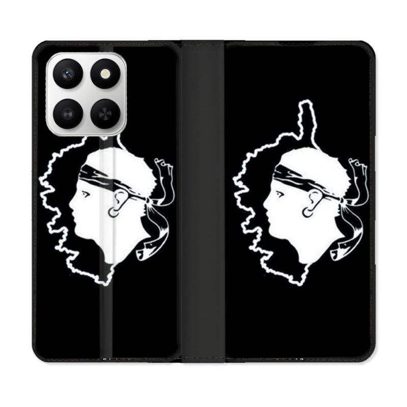 Housse cuir portefeuille Pour Honor 400 smart 5G Voyage Corse Noir