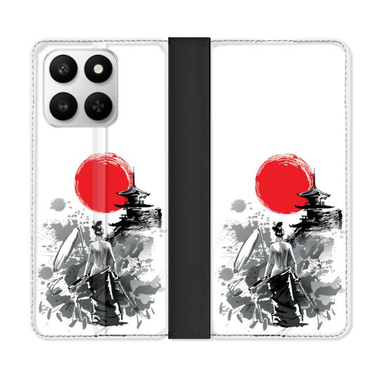 Housse cuir portefeuille Pour Honor 400 smart 5G Voyage Japon Femme