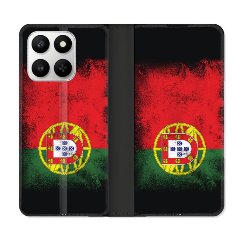 Housse cuir portefeuille Pour Honor 400 smart 5G Voyage Portugal Drapeau