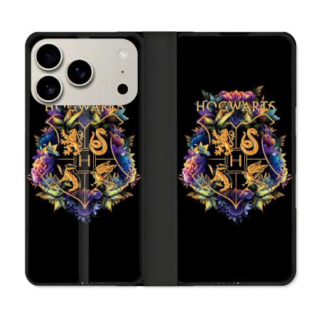Housse cuir portefeuille Pour Iphone 17 Pro Harry Potter Hogwarts