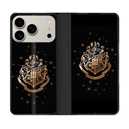 Housse cuir portefeuille Pour Iphone 17 Pro Harry Potter Poudlard