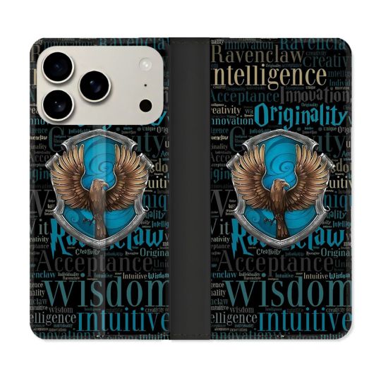 Housse cuir portefeuille Pour Iphone 17 Pro Harry Potter Serdaigle