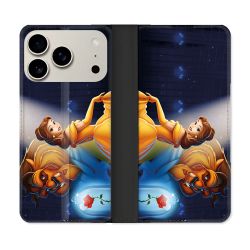 Housse cuir portefeuille Pour Iphone 17 Pro La Belle et La Bête