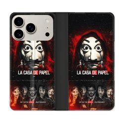 Housse cuir portefeuille Pour Iphone 17 Pro La Casa De Papel