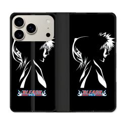 Housse cuir portefeuille Pour Iphone 17 Pro Manga Bleach Duo