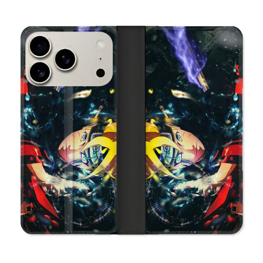 Housse cuir portefeuille Pour Iphone 17 Pro Manga Boruto Eclair