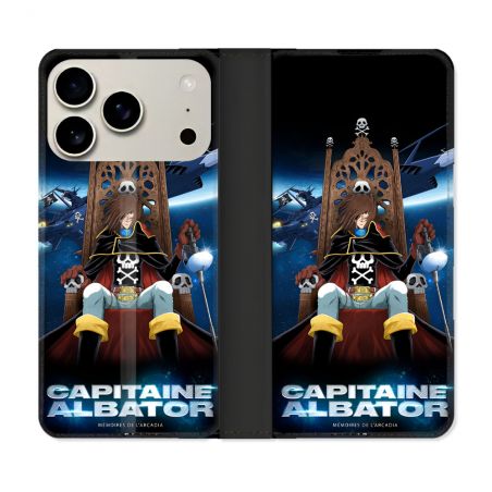 Housse cuir portefeuille Pour Iphone 17 Pro Manga Capitaine Albator