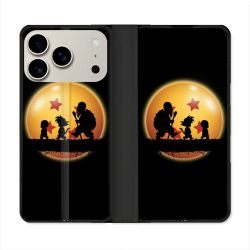 Housse cuir portefeuille Pour Iphone 17 Pro Manga Dragon Ball Vintage