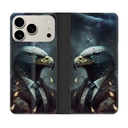 Housse cuir portefeuille Pour Iphone 17 Pro Max Animal Aigle Business